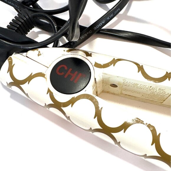 CHI Professional Flat Iron With Gold & White Design 1" Ceramic Plates Adjustable - Picture 5 of 5